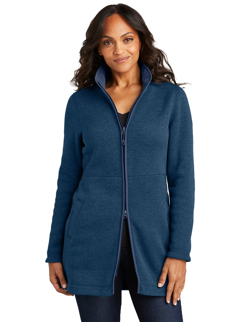 Port Authority® Ladies Arc Sweater Fleece Long Jacket – loopson