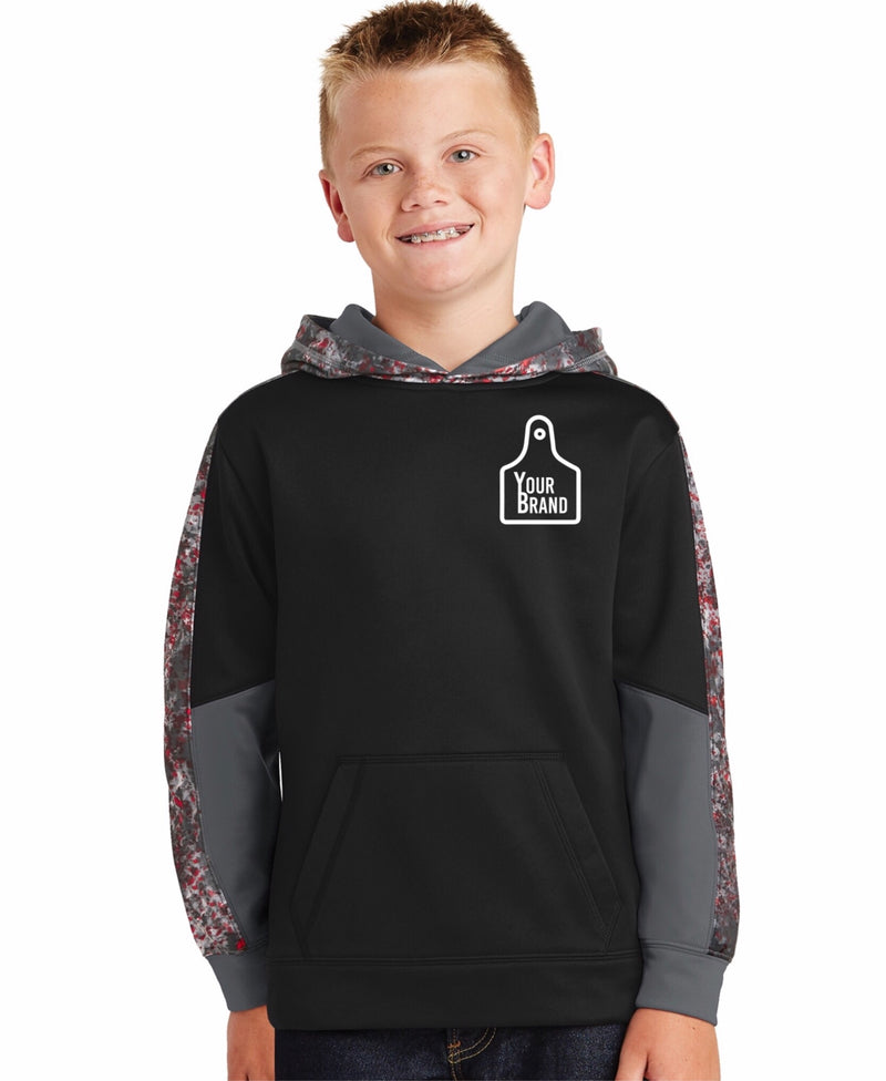 Youth Cow Tag Sport-Wick Colorblock Hoodie