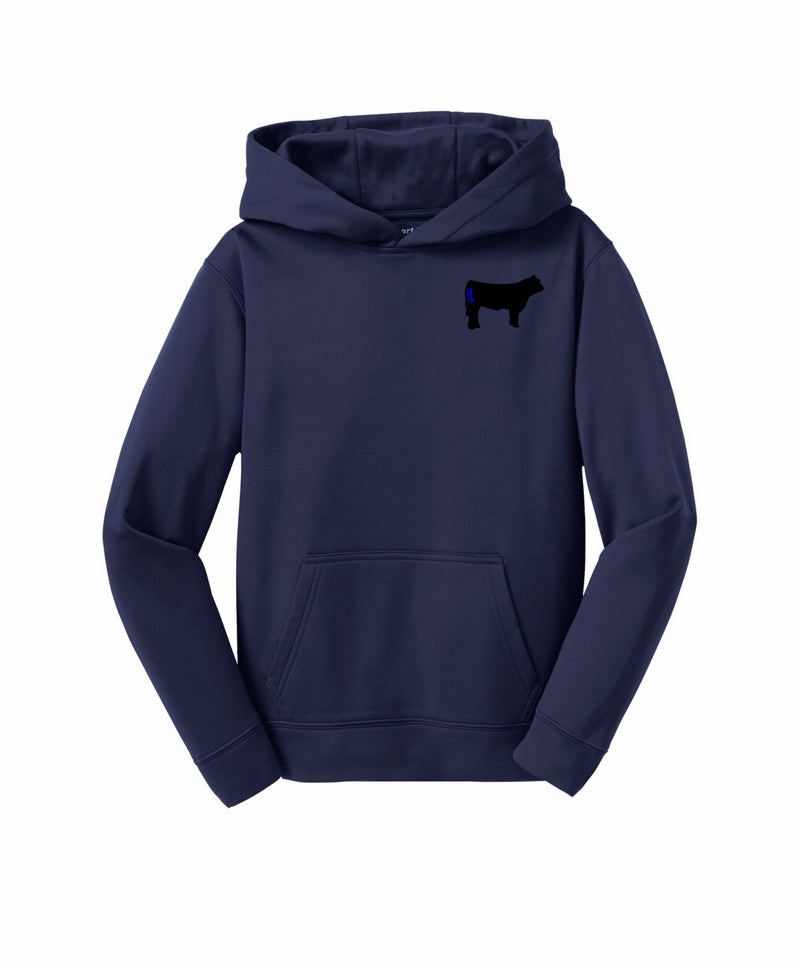 Youth Branded Cow Sport-Wick Hoodie