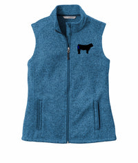 Ladies Branded Cow Fleece Vest