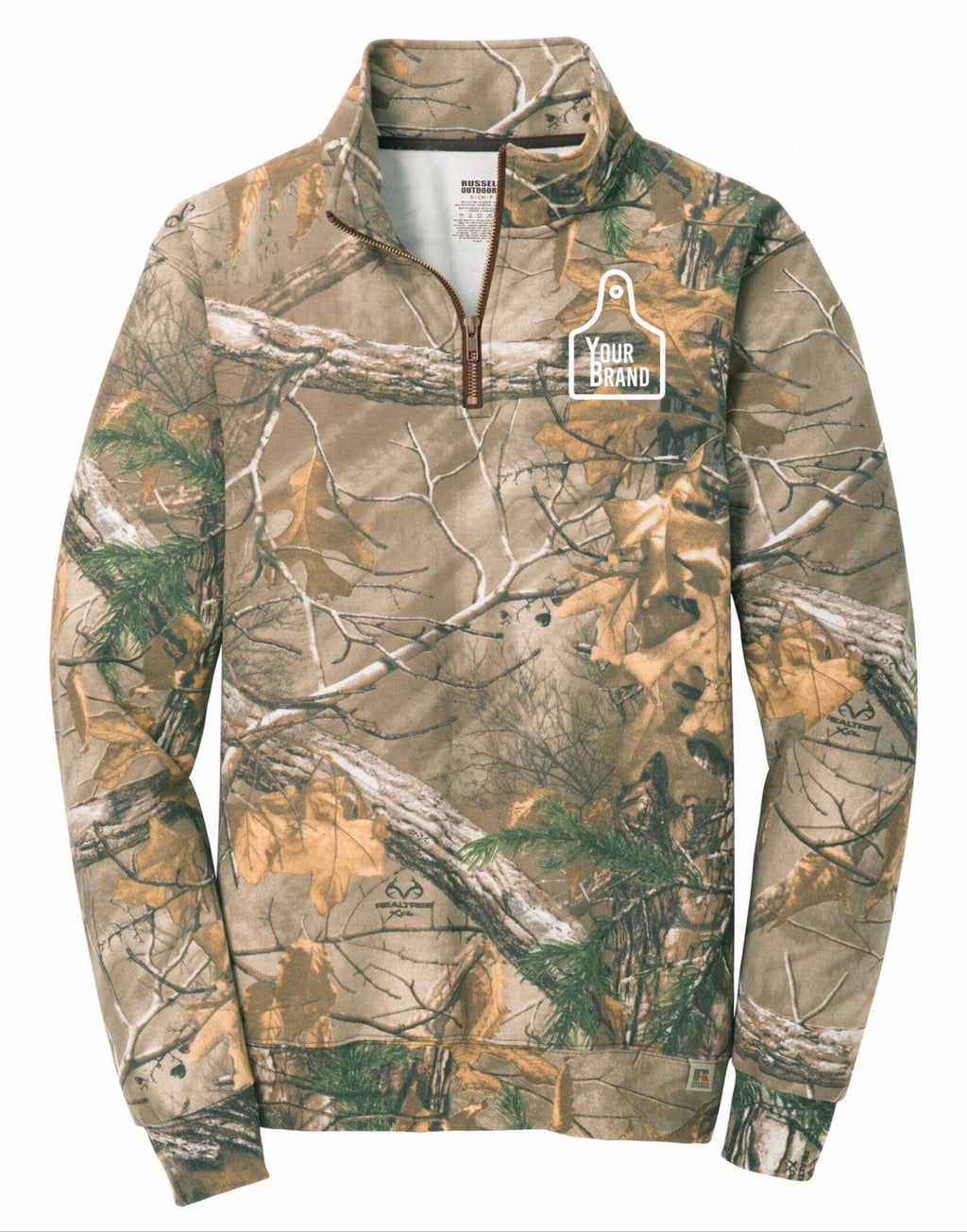 Cow Tag Russell Outdoors Camo 1/4 Zip