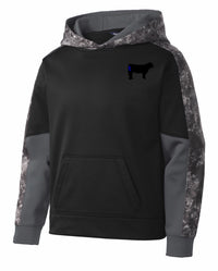 Youth Branded Cow Sport-Wick Colorblock Hoodie