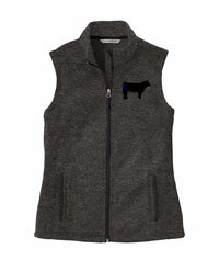 Ladies Branded Cow Fleece Vest